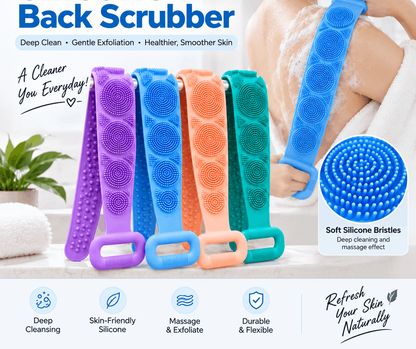 2-in-1 Silicone Bath Brush & Back Scrubber