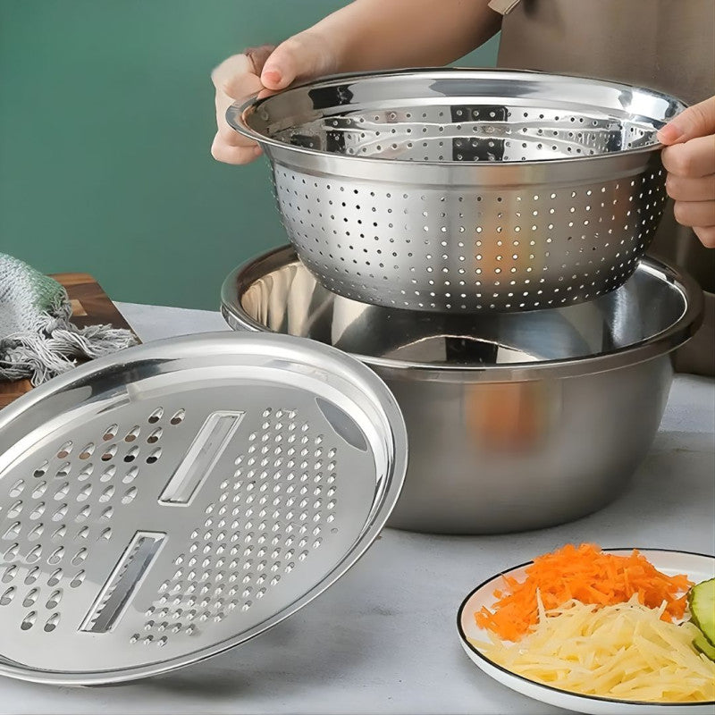 2-in-1 Colander with Grater Multi-Function Kitchen Strainer