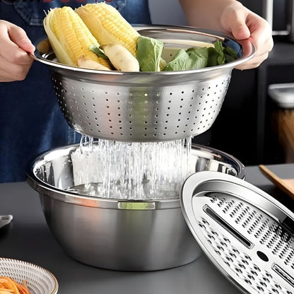 2-in-1 Colander with Grater Multi-Function Kitchen Strainer