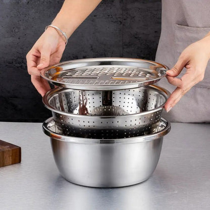 2-in-1 Colander with Grater Multi-Function Kitchen Strainer