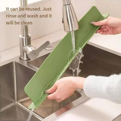 Kitchen Sink Splash Guard - Soft Silicone - Large Size - 16 Inch - Double Suction