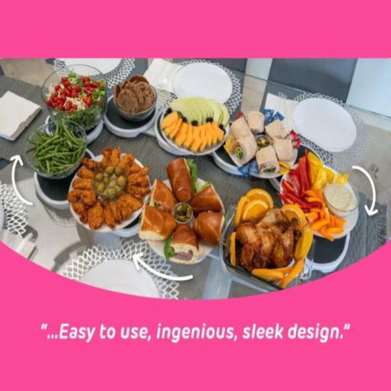 8pcs Portable Rotating Lazy Susan Tray, Kitchen Dining Table Rotating Tray Expandable Track for Kitchen and Dining Table