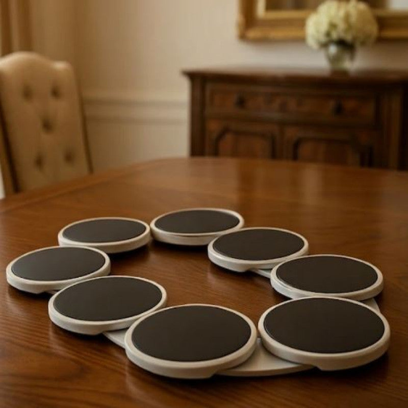 8pcs Portable Rotating Lazy Susan Tray, Kitchen Dining Table Rotating Tray Expandable Track for Kitchen and Dining Table
