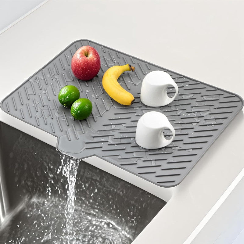 Silicone Dish Drying Mat for Kitchen Counter, Dish Drying Pad - Anti-Slip Mat