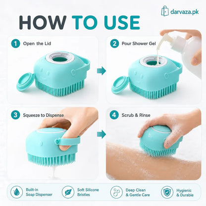 2-in-1 Silicone Bath Brush & Back Scrubber