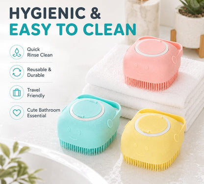 2-in-1 Silicone Bath Brush & Back Scrubber