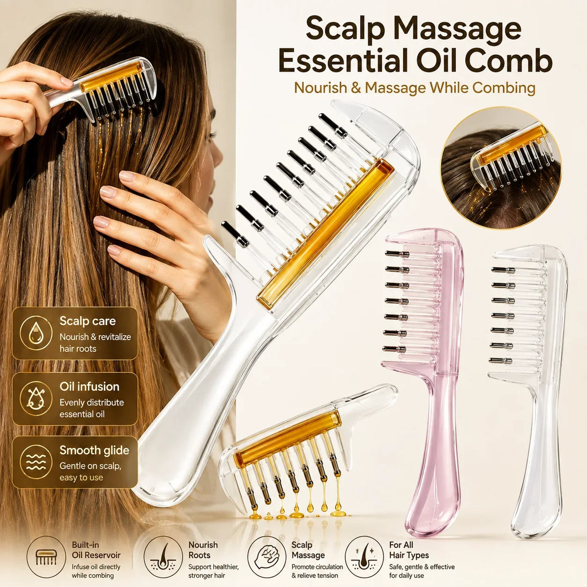 2 in 1 Scalp Oil Applicator Comb