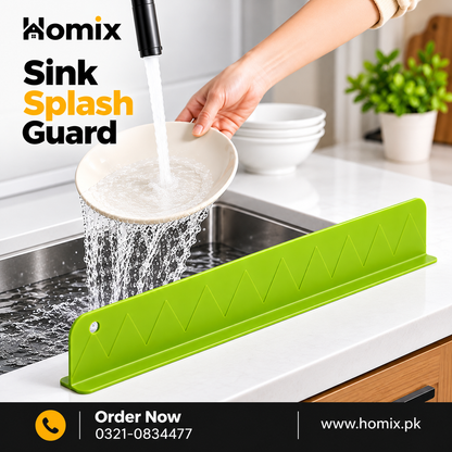 Kitchen Sink Splash Guard - Soft Silicone - Large Size - 16 Inch - Double Suction