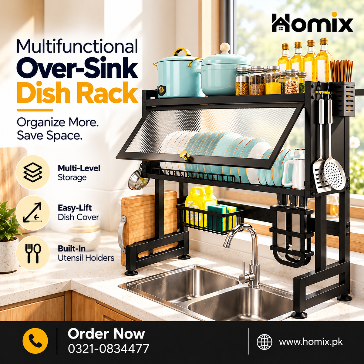 Multifunction Expandable Over Sink Rack