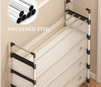 5-Layer Dust-Proof Compact Shoe Storage Rack