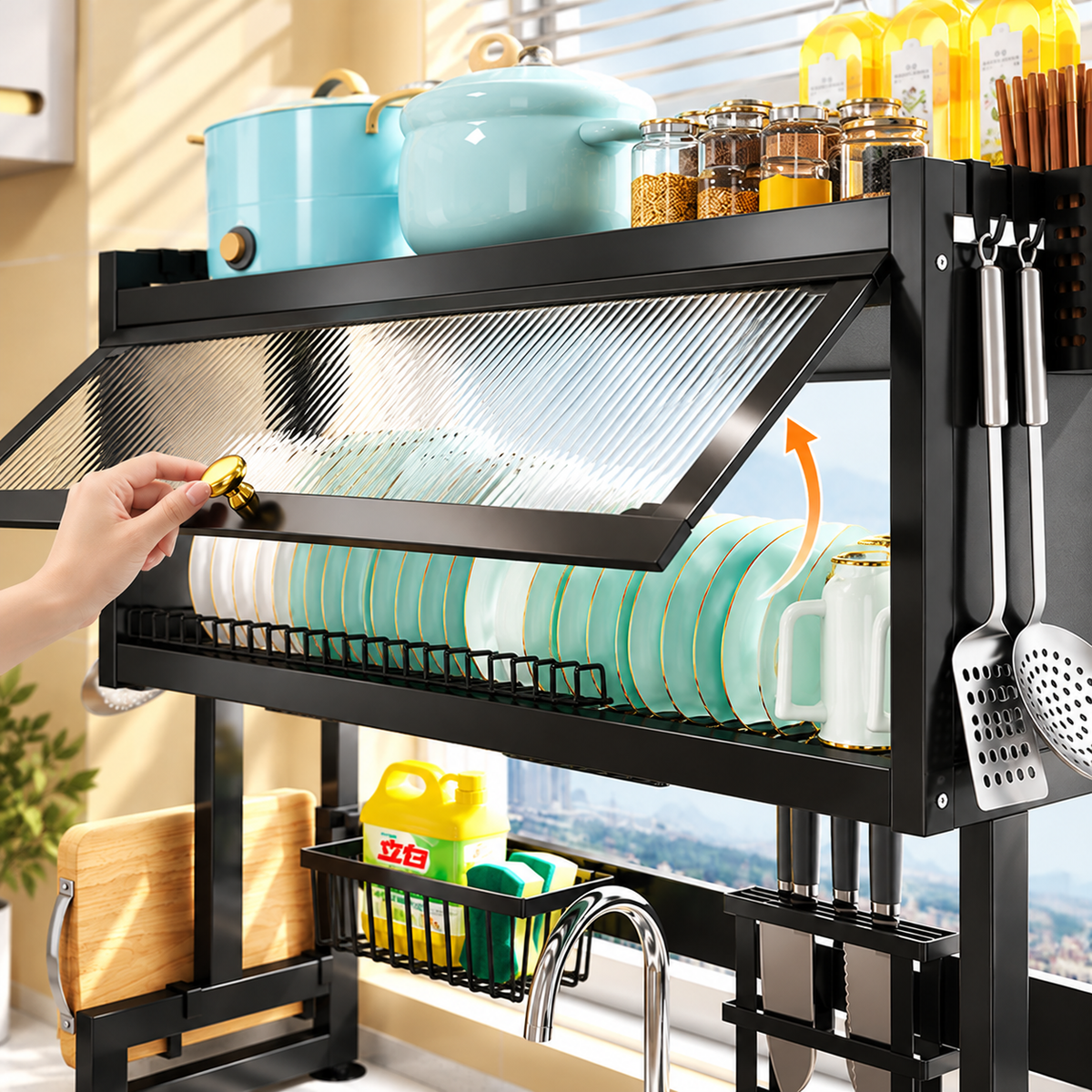 Multifunction Expandable Over Sink Rack